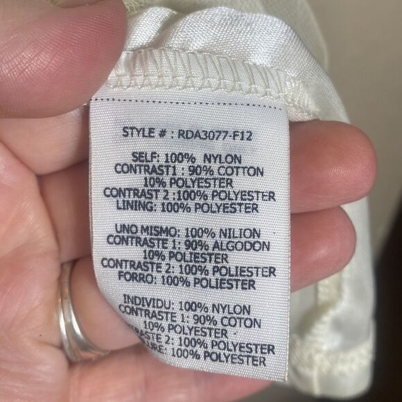 Ryu Anthropologie dress coquette fit & flare eggshell white lace/mesh fairy - Picture 6 of 10